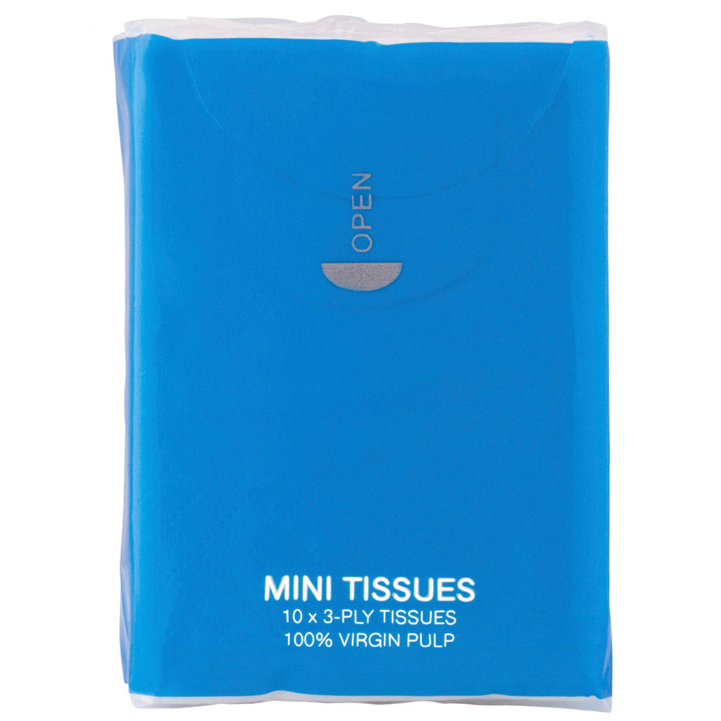 Primeline Process Blue Mini Tissue Packet