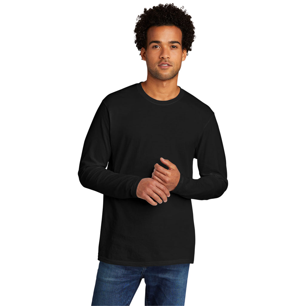 Port & Company Men's Black Tri-Blend Long Sleeve Tee