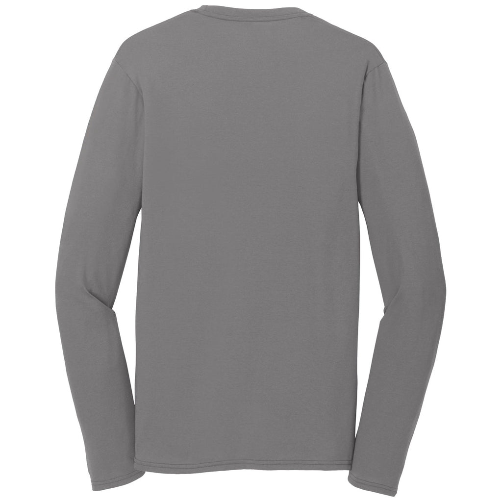 Port & Company Men's Medium Grey Long Sleeve Performance Blend Tee