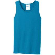Port & Company Men's Neon Blue Core Cotton Tank Top