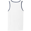 Port & Company Men's White/Navy Core Cotton Tank Top