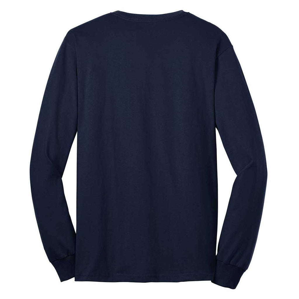 Port & Company Men's Navy Tall Long Sleeve Core Blend Tee