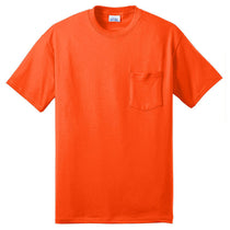 Port & Company Men's Safety Orange Tall Core Blend Pocket Tee