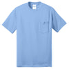 Port & Company Men's Light Blue Core Blend Pocket Tee