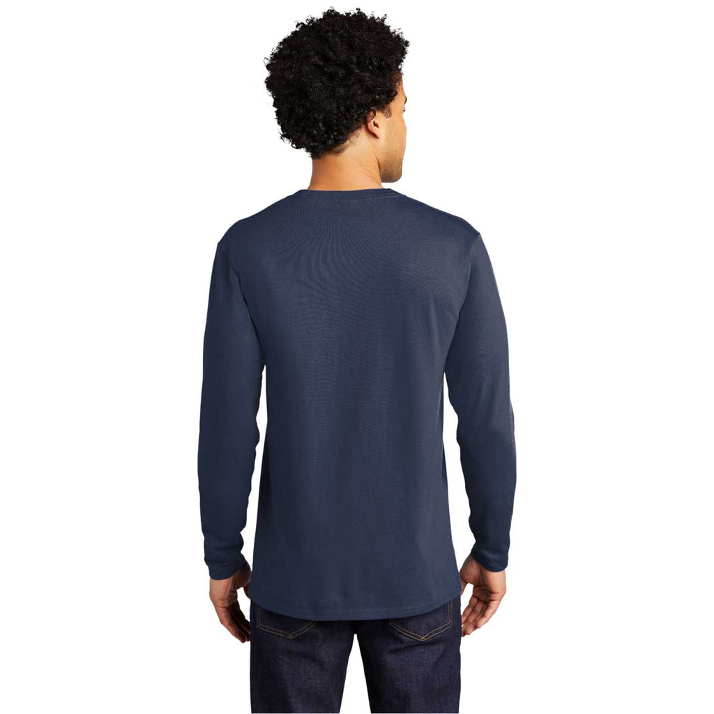 Port & Company Navy Blue Long Sleeve Bouncer Tee