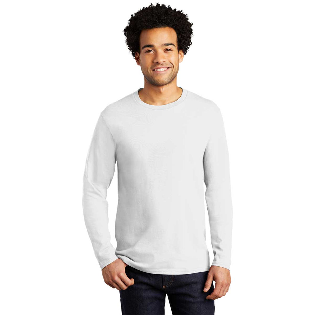 Port & Company White Long Sleeve Bouncer Tee