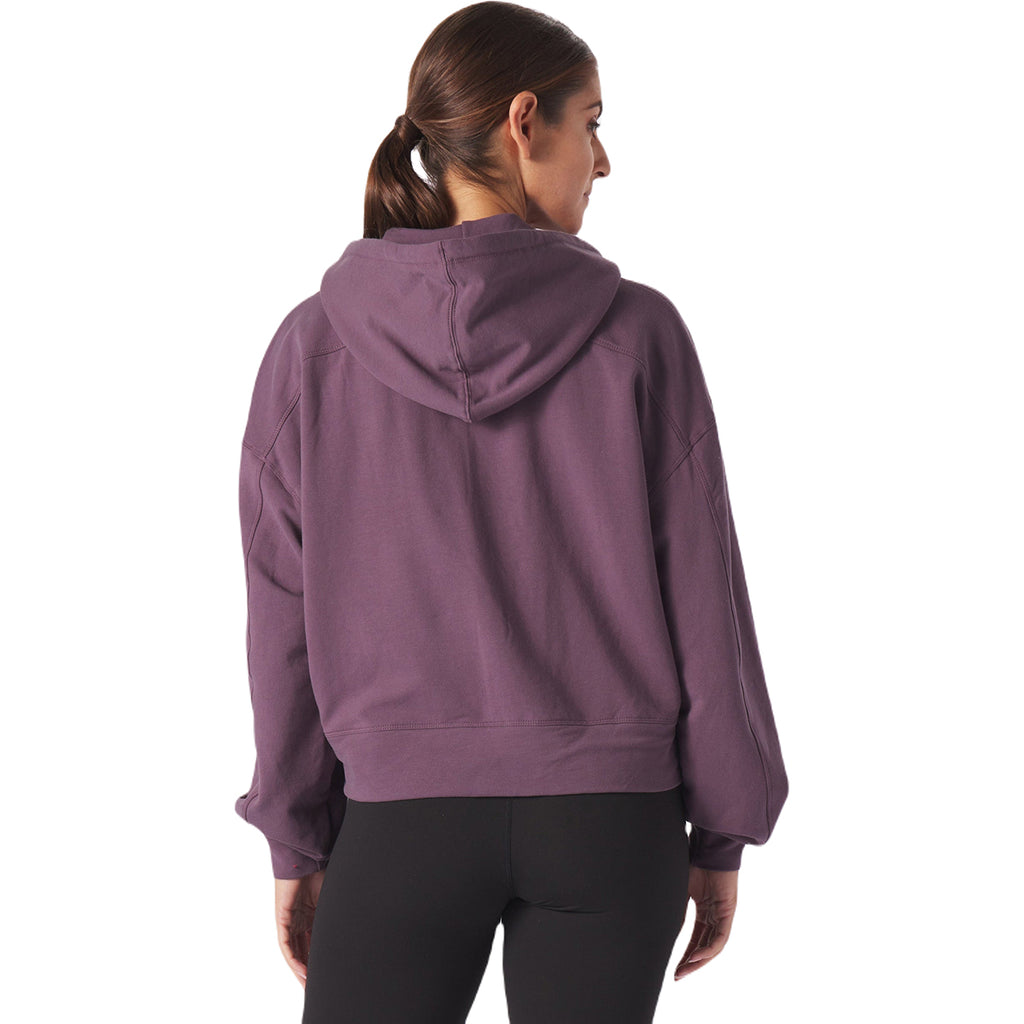 Glyder Women's Berry Wine Vintage Oversized Cropped Hoodie