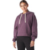 Glyder Women's Berry Wine Vintage Oversized Cropped Hoodie