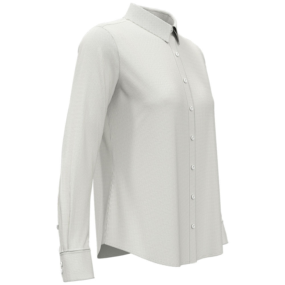 Perry Ellis Women's Quite Shade/White Mini Grid Woven Shirt