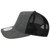 Legacy Black/Black Heather Five-Panel Trucker Cap