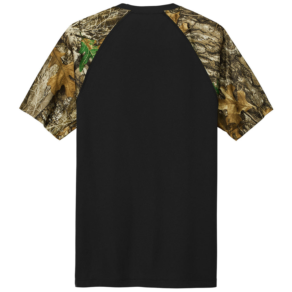 Russell Outdoors Men's Black/ Realtree Edge Realtree Colorblock Performance Tee