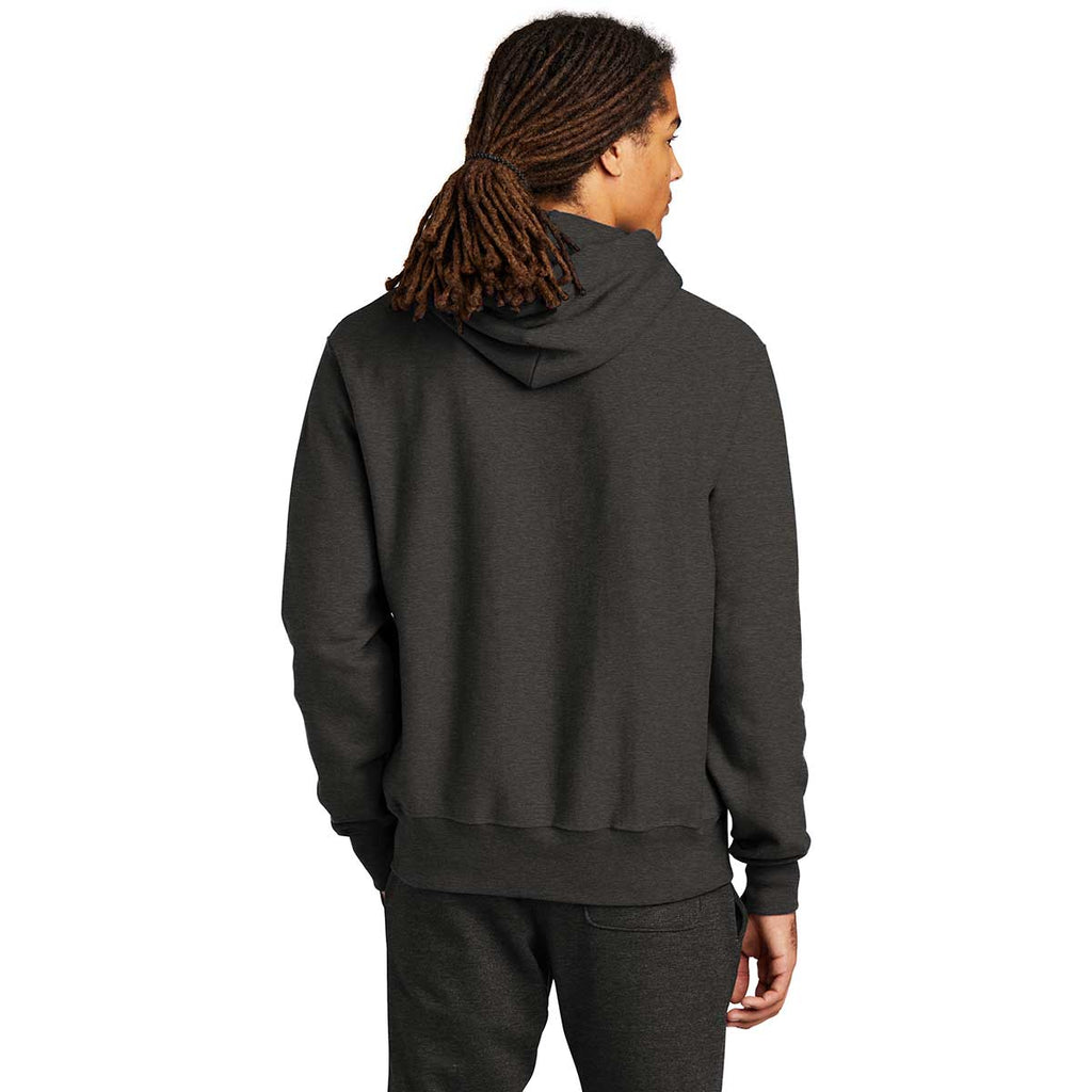 Champion Men's Charcoal Heather Reverse Weave Hooded Sweatshirt