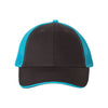 Valucap Charcoal/Neon Blue Sandwich Trucker Cap