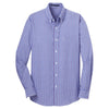 Port Authority Men's Blue/Purple Long Sleeve Gingham Easy Care Shirt