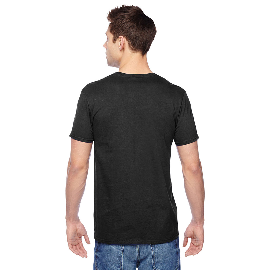 Fruit of the Loom Men's Black 4.7 oz. Sofspun Jersey Crew T-Shirt