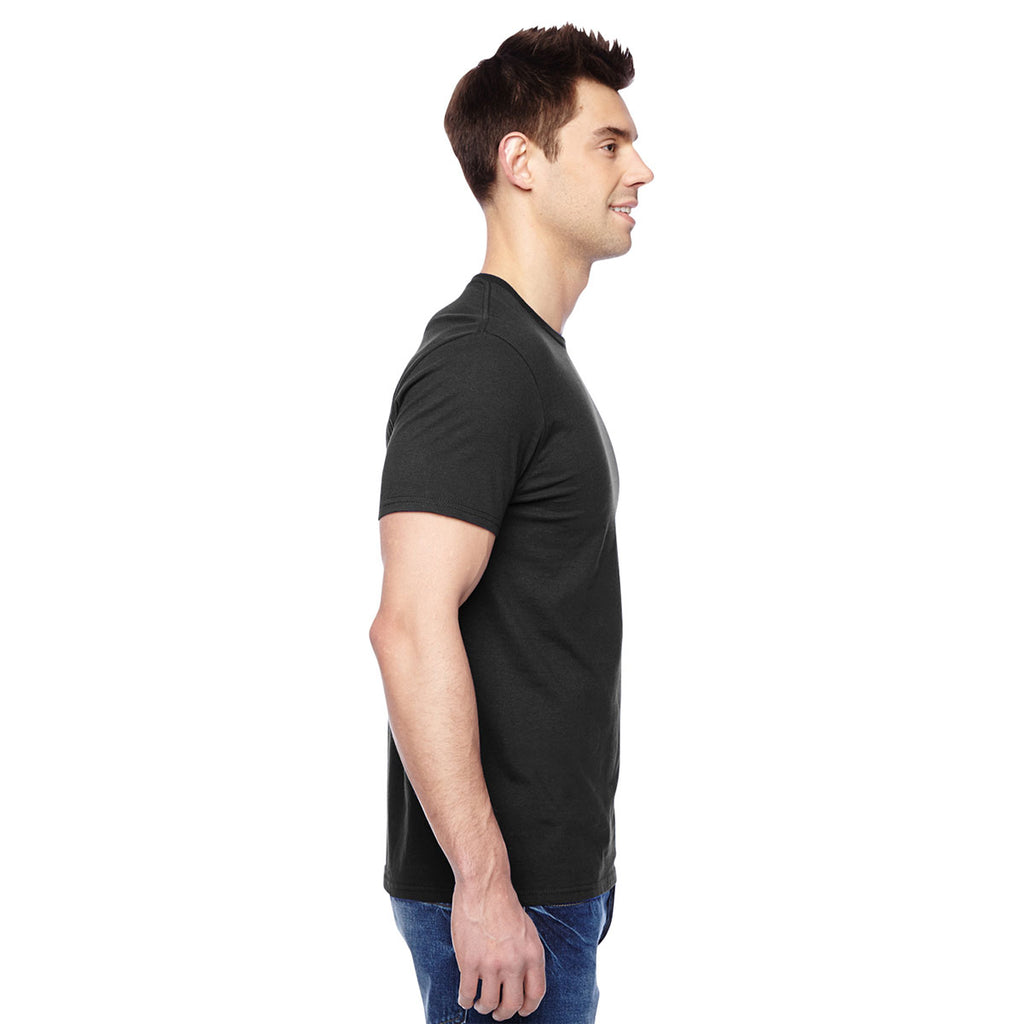 Fruit of the Loom Men's Black 4.7 oz. Sofspun Jersey Crew T-Shirt