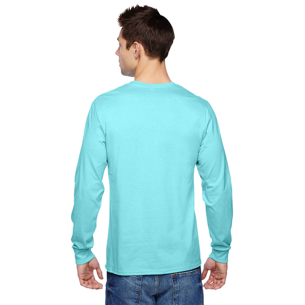 Fruit of the Loom Men's Scuba Blue 4.7 oz. Sofspun Jersey Long-Sleeve T-Shirt