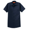 Red Kap Men's Tall Navy Short Sleeve Industrial Work Shirt