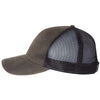 Sportsman Dark Brown/Black Faux Waxy Trucker Cap