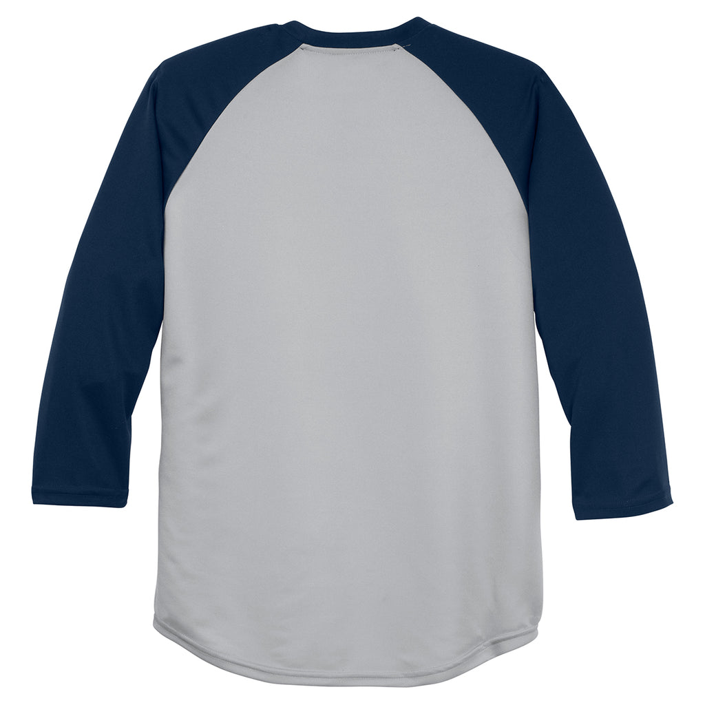 Sport-Tek Men's Silver/True Navy PosiCharge Baseball Jersey