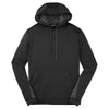 Sport-Tek Men's Black/ Dark Smoke Grey Sport-Wick Fleece Colorblock Hooded Pullover