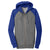 Sport-Tek Men's Vintage Heather/True Royal Raglan Colorblock Full-Zip Hooded Fleece Jacket