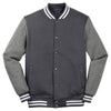 Sport-Tek Men's Graphite Heather/Vintage Heather Fleece Letterman Jacket