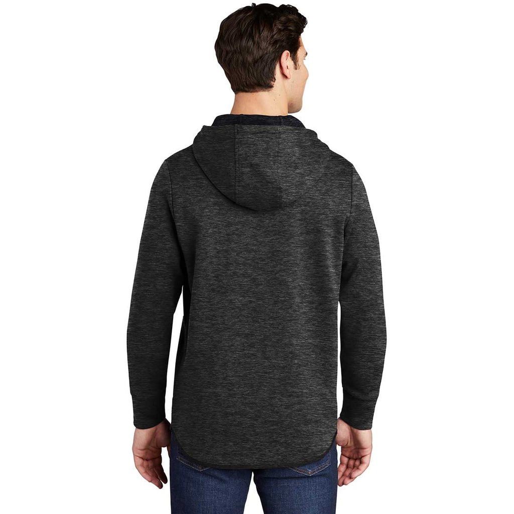 Sport-Tek Men's Black Heather Triumph Hooded Pullover