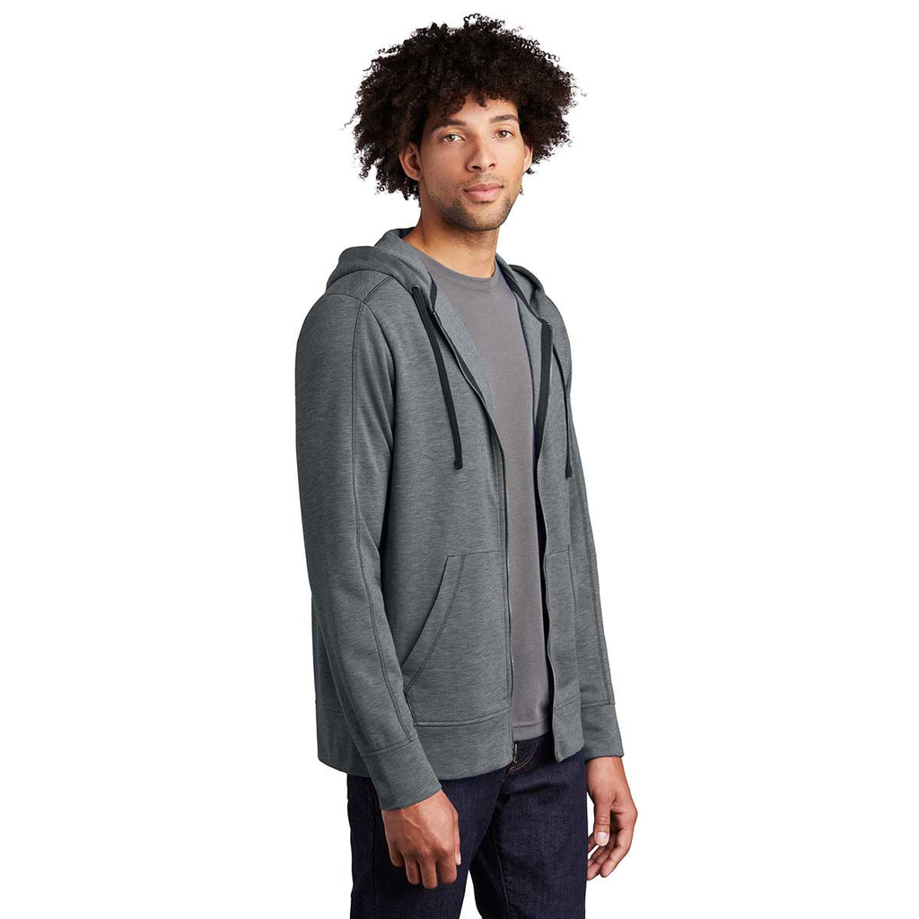 Sport-Tek Men's Dark Grey Heather PosiCharge Tri-Blend Wicking Fleece Full-Zip Jacket