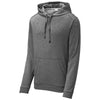 Sport-Tek Men's Dark Grey Heather PosiCharge Tri-Blend Wicking Fleece Hooded Pullover