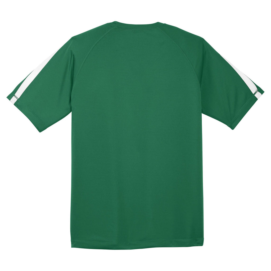 Sport-Tek Men's Kelly Green/White Colorblock PosiCharge Competitor Tee