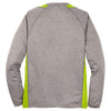 Sport-Tek Men's Vintage Heather/ Lime Shock Long Sleeve Heather Colorblock Contender Tee