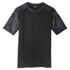 Sport-Tek Men's Black/Iron Grey CamoHex Colorblock Tee