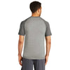 Sport-Tek Men's Dark Grey Heather/Light Grey Heather PosiCharge Tri-Blend Wicking Raglan Tee