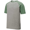 Sport-Tek Men's Forest Green Heather/Light Grey Heather PosiCharge Tri-Blend Wicking Raglan Tee