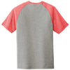 Sport-Tek Men's True Red Heather/Light Grey Heather PosiCharge Tri-Blend Wicking Raglan Tee