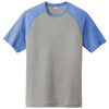 Sport-Tek Men's True Royal Heather/Light Grey Heather PosiCharge Tri-Blend Wicking Raglan Tee