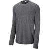 Sport-Tek Men's Dark Grey Heather PosiCharge Long Sleeve Tri-Blend Wicking Raglan Tee