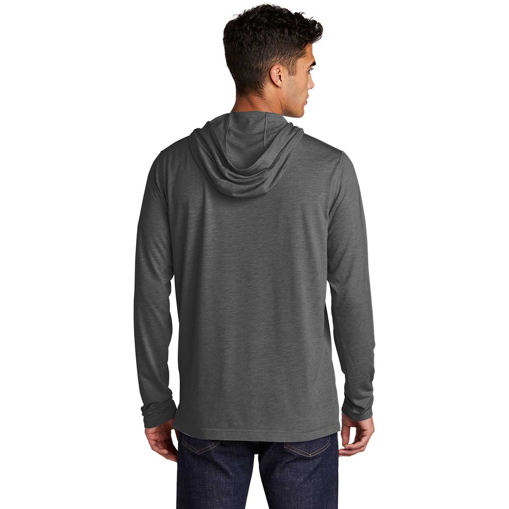 Sport-Tek Men's Dark Grey Heather Posicharge Tri-Blend Wicking Long Sleeve Hoodie