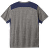 Sport-Tek Men's True Navy/Dark Grey Heather PosiCharge Tri-Blend Wicking Draft Tee