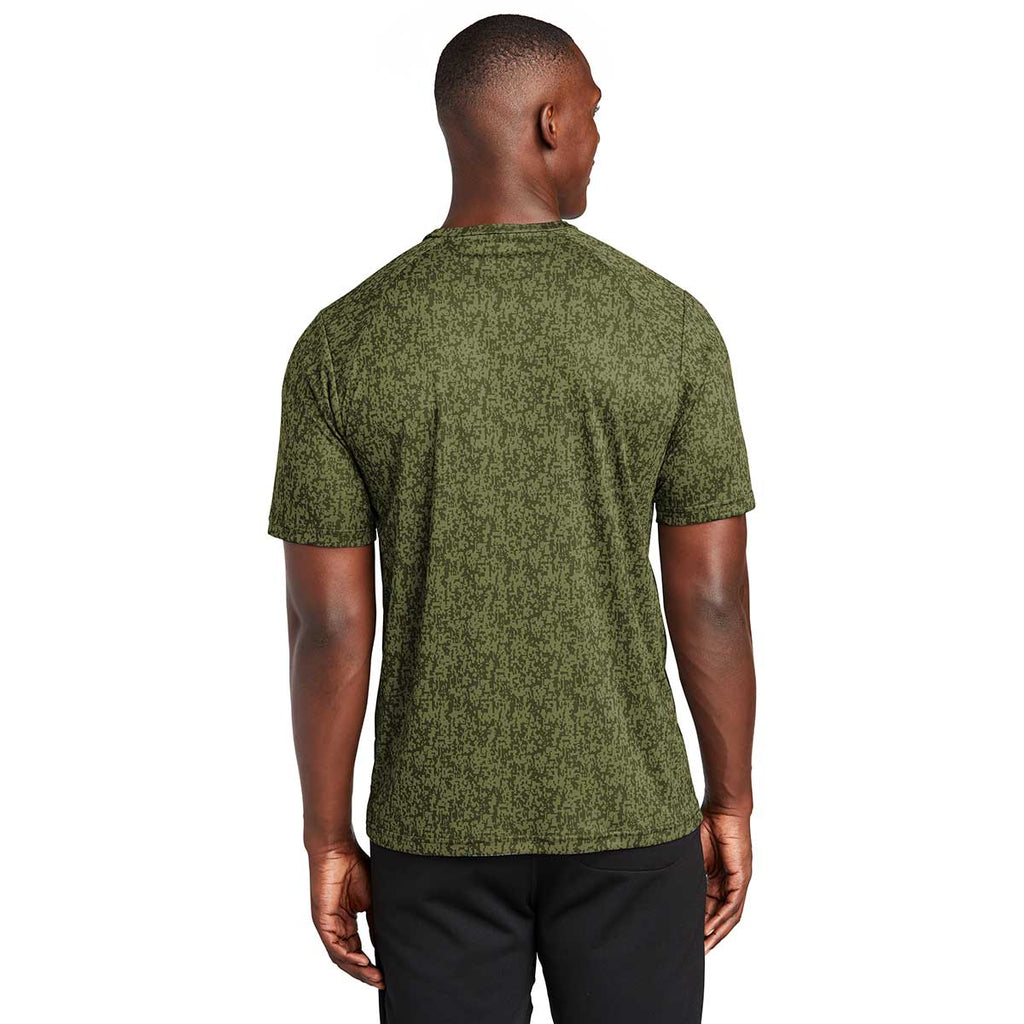 Sport-Tek Men's Olive Drab Green PosiCharge Digi Camo Short Sleeve Tee