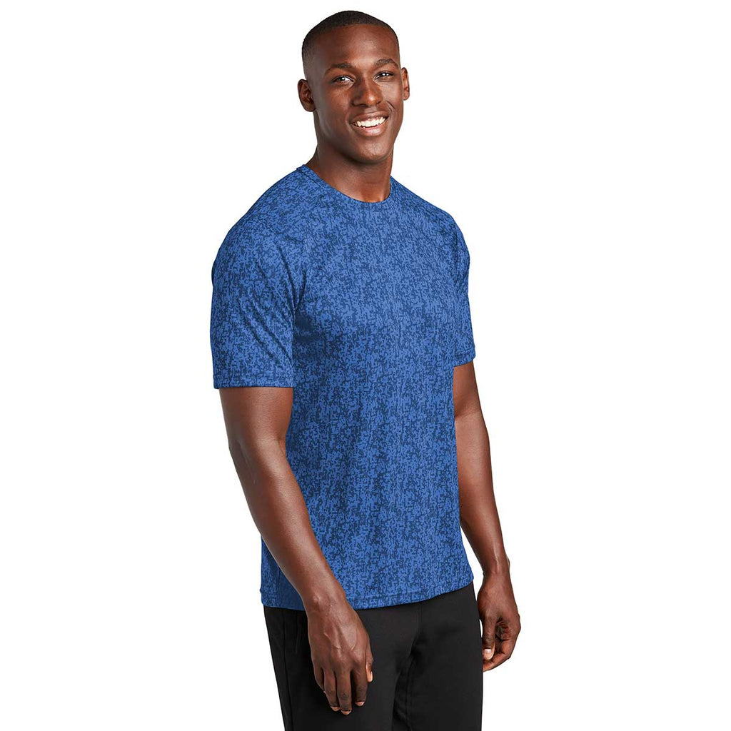 Sport-Tek Men's True Royal PosiCharge Digi Camo Short Sleeve Tee