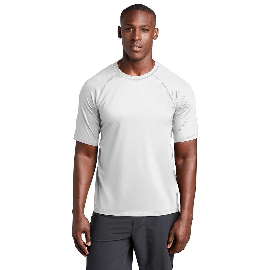 Sport-Tek Men's White Short Sleeve Rashguard Tee