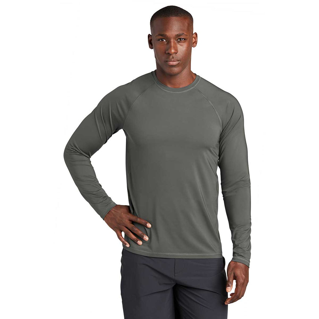 Sport-Tek Men's Dark Smoke Grey Long Sleeve Rashguard Tee