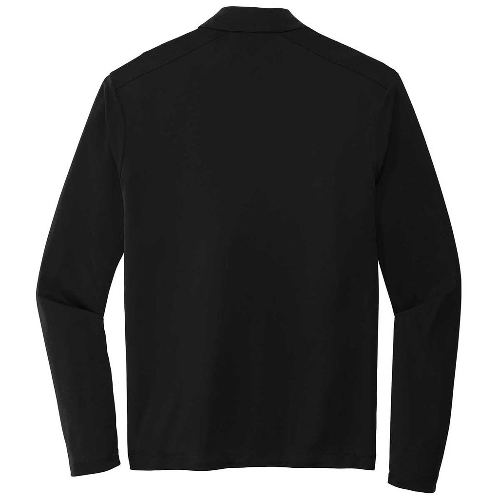 Sport-Tek Men's Black Posi-UV Pro Long Sleeve Polo