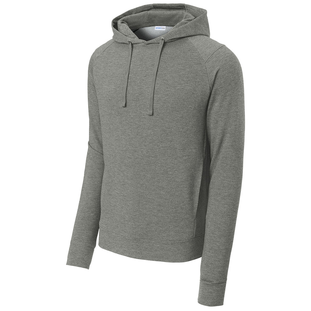 Sport-Tek Men's Light Grey Heather Sport-Wick Flex Fleece Pullover Hoodie