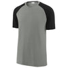 Sport-Tek Men's Black/ Vintage Heather Halftime Raglan Tee