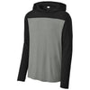 Sport-Tek Unisex Black/ Vintage Heather Halftime Long Sleeve Hoodie