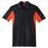 Sport-Tek Men's Black/ Deep Orange Side Blocked Micropique Sport-Wick Polo