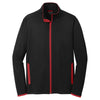 Sport-Tek Men's Black/ True Red Sport-Wick Stretch Contrast Full-Zip Jacket